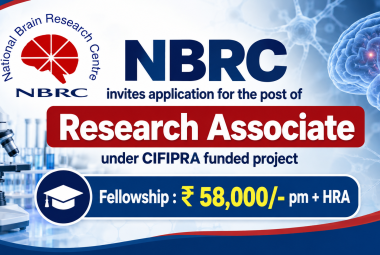 NBRC invites application for the post of Research Associate under CIFIPRA funded project