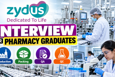 Interview for Pharmacy graduates in Production, Packing, QA, QC at Zydus Life sciences