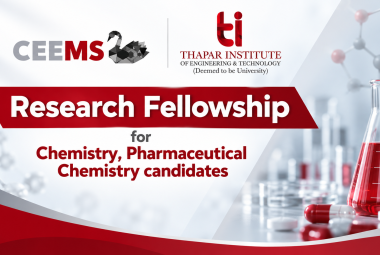 Research Fellowship for Chemistry, Pharmaceutical Chemistry candidates at Thapar Institute of Engineering & Technology