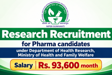 Research Recruitment for Pharma candidates under Department of Health Research, NIPER