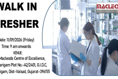  Walk In Drive for Pharma and Science Fresher candidates in Macleods - Roles in Production, Production Formulation, Store