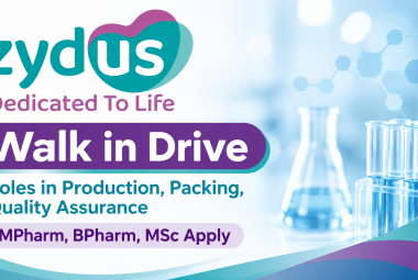 Zydus Life Sciences Walk in Drive : Roles in Production, Packing, Quality Assurance