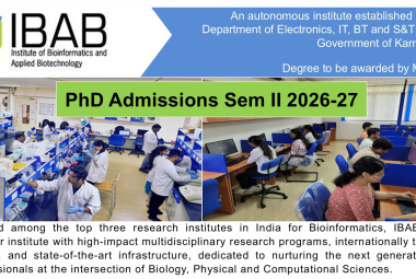 Admission to Ph.D. Program (Semester 2, 2026-2027) in the interdisciplinary areas of Life Sciences, IBAB
