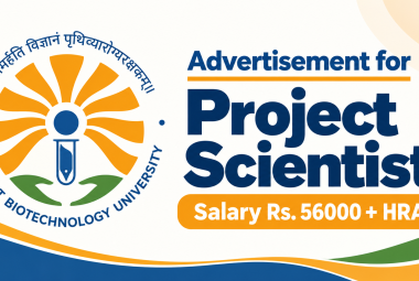 Advertisement for Project Scientist at Gujarat Biotechnology University
