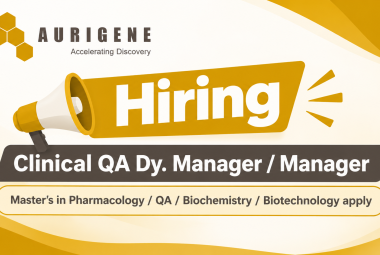 Aurigene Oncology Hiring Clinical QA Dy. Manager / Manager