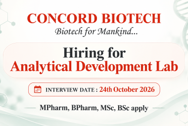 Concord Biotech Hiring for Analytical Development Lab