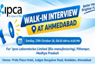 Drug Substance Mfg, Quality Control Jobs in IPCA Laboratories