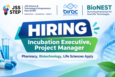 Hiring Incubation Executive, Project Manager at BIRAC-BioNest