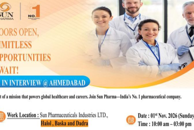 Multiple Positions at Sun Pharma - MPharm, BPharm, MSc, BSc apply