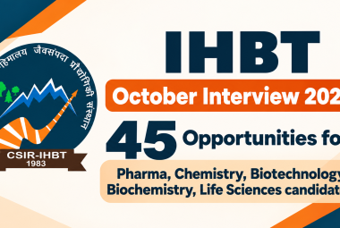 Opportunities for Pharma, Chemistry, Biotechnology, Biochemistry, Life Sciences candidates at IHBT