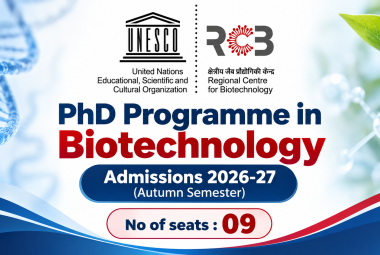 PhD Programme in Biotechnology Admissions 2026-27 (Autumn Semester) at RCB