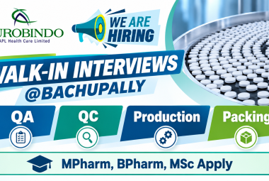 QA, QC, Production, Packing Jobs at Aurobindo Pharma
