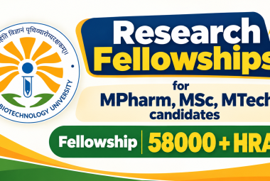 Research Fellowships at Gujarat Biotechnology University