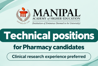 Applications invited for Technical support at MCOPS - PharmD / MPharm can apply