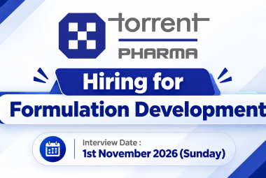 Torrent Pharma Hiring for Formulation Development
