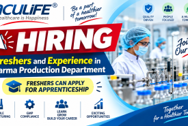 Aculife Healthcare hiring Freshers and Experience in Production department