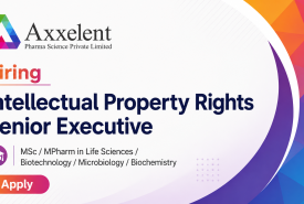 Axxelent Pharma Hiring Intellectual Property Rights Senior Executive