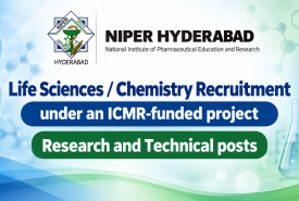 Life Sciences / Chemistry Recruitment under an ICMR-funded project, NIPER
