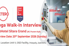 Mega Walk In Interview for Pharma and Science candidates at Hetero