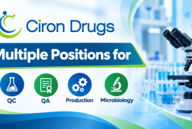 Multiple Positions for QC, QA, Production, Microbiology at Ciron Drugs