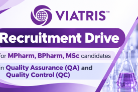 Recruitment Drive for MPharm, BPharm, MSc candidates in QA & QC at Mylan Lab