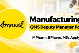 Work as Manufacturing QMS Deputy Manager at Amneal Pharma