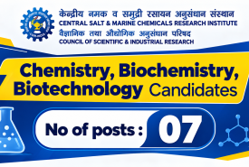 Advertisement for Chemistry, Biochemistry, Biotechnology candidates at CSMCRI
