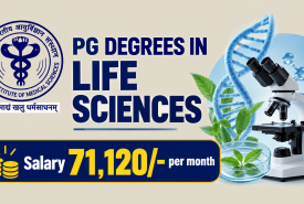 Advertisement for PG degrees in Life sciences at AllMS