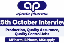 Ajanta Pharma Interview : Production, Quality Assurance, Quality Control Jobs