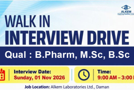 Alkem Laboratories Openings : Production and Quality Control Jobs