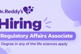 Dr.Reddy's Laboratories Hiring Regulatory Affairs Associate