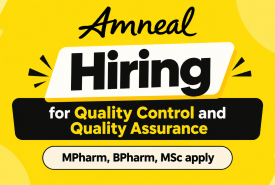 Hiring for Quality Control and Quality Assurance at Amneal Pharmaceuticals