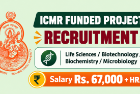 ICMR funded project Recruitment at BHU - Life Sciences / Biotechnology / Biochemistry / Microbiology apply