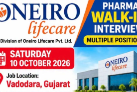 Multiple Positions for Pharma, Science candidates at Oneiro Lifecare