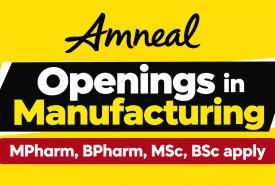 Openings in Manufacturing at Amneal Pharmaceuticals