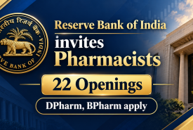 Reserve Bank of India invites Pharmacists - 22 Openings