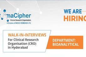 Walk In Drive for Clinical Research / Organisation (CRO) in Hyderabad