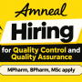 Hiring for Quality Control and Quality Assurance at Amneal Pharmaceuticals