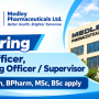 Medley Pharmaceuticals Hiring QC Officer, Packing Officer / Supervisor