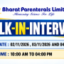 Multiple Positions for Pharma, Science candidates at Bharat Parenterals Limited