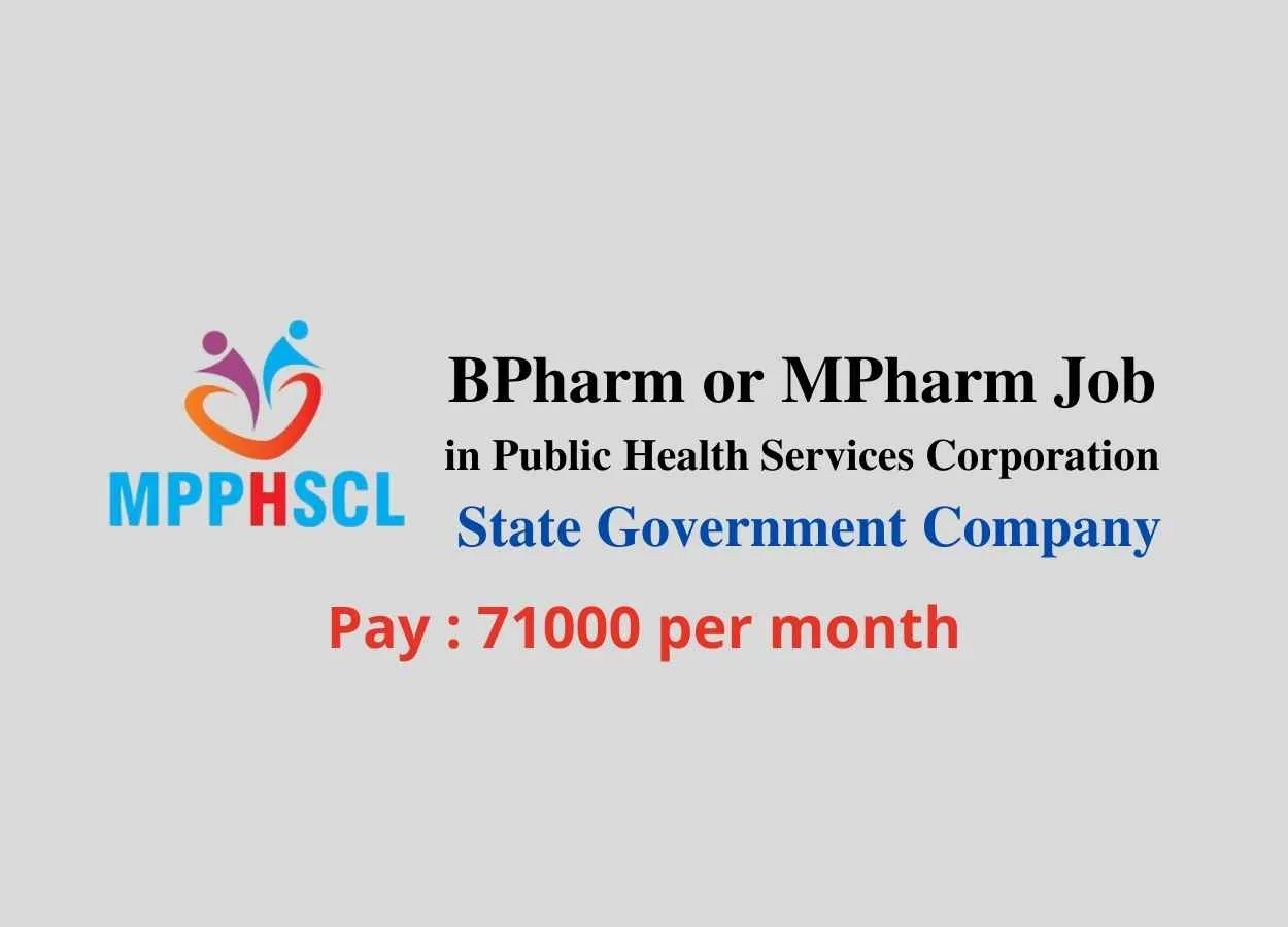 Career for BPharm or MPharm in Public Health Services Corporation