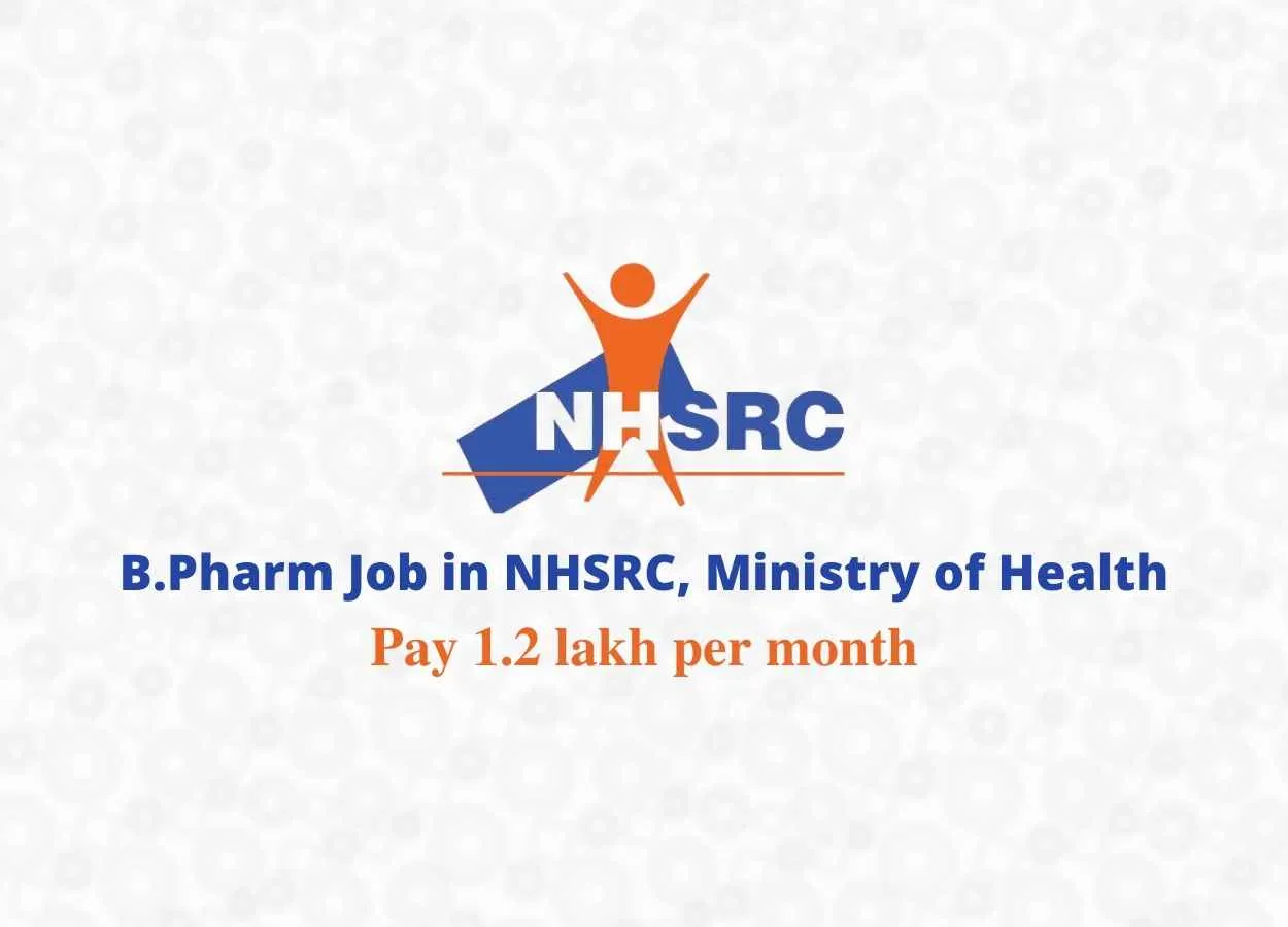 Job for B.Pharm in NHSRC