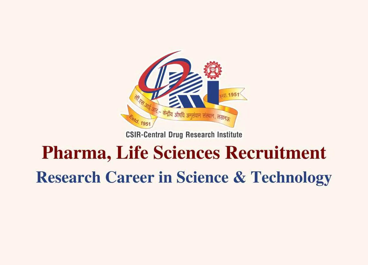 Pharma, Life Sciences Jobs at Central Drug Research Institute