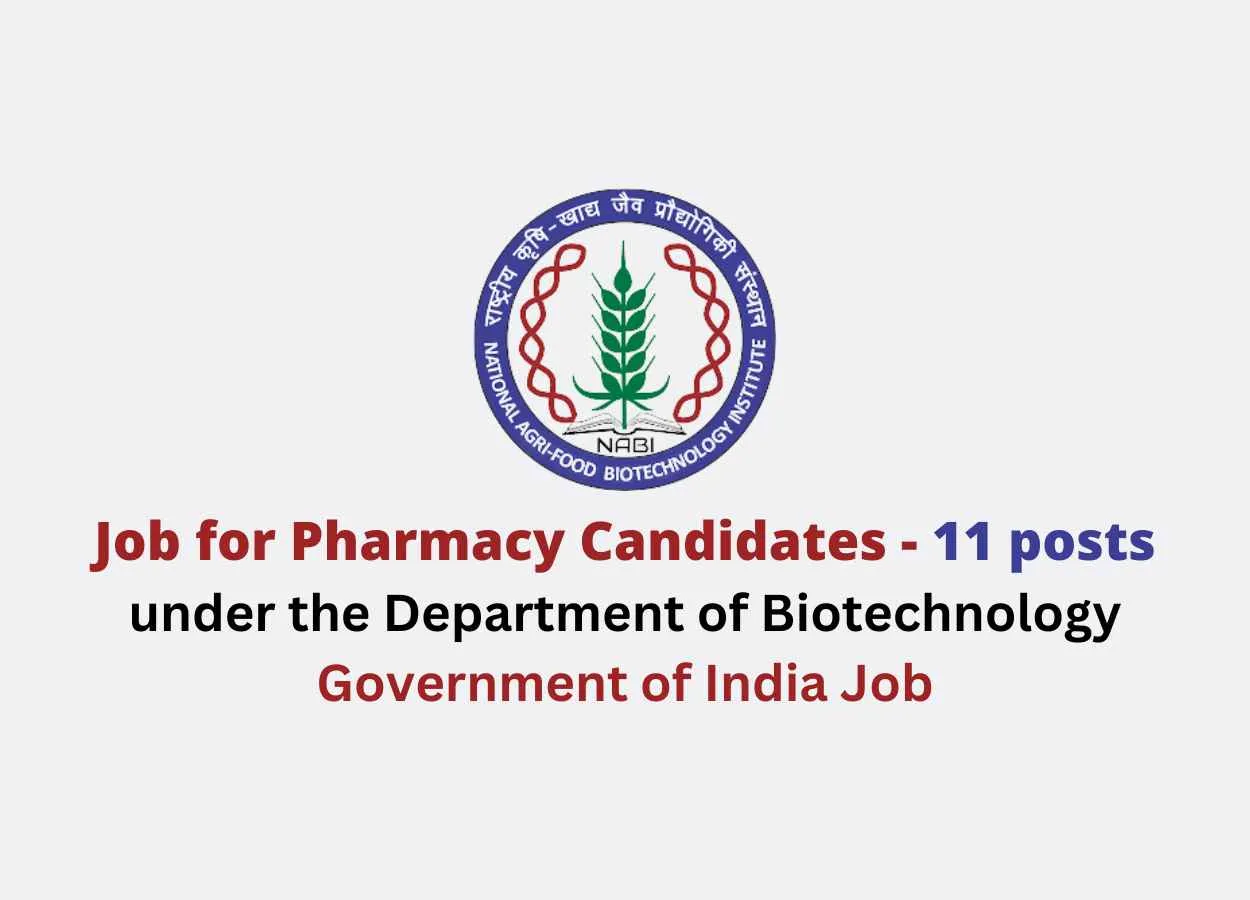 Job for pharmacy candidates at NABI
