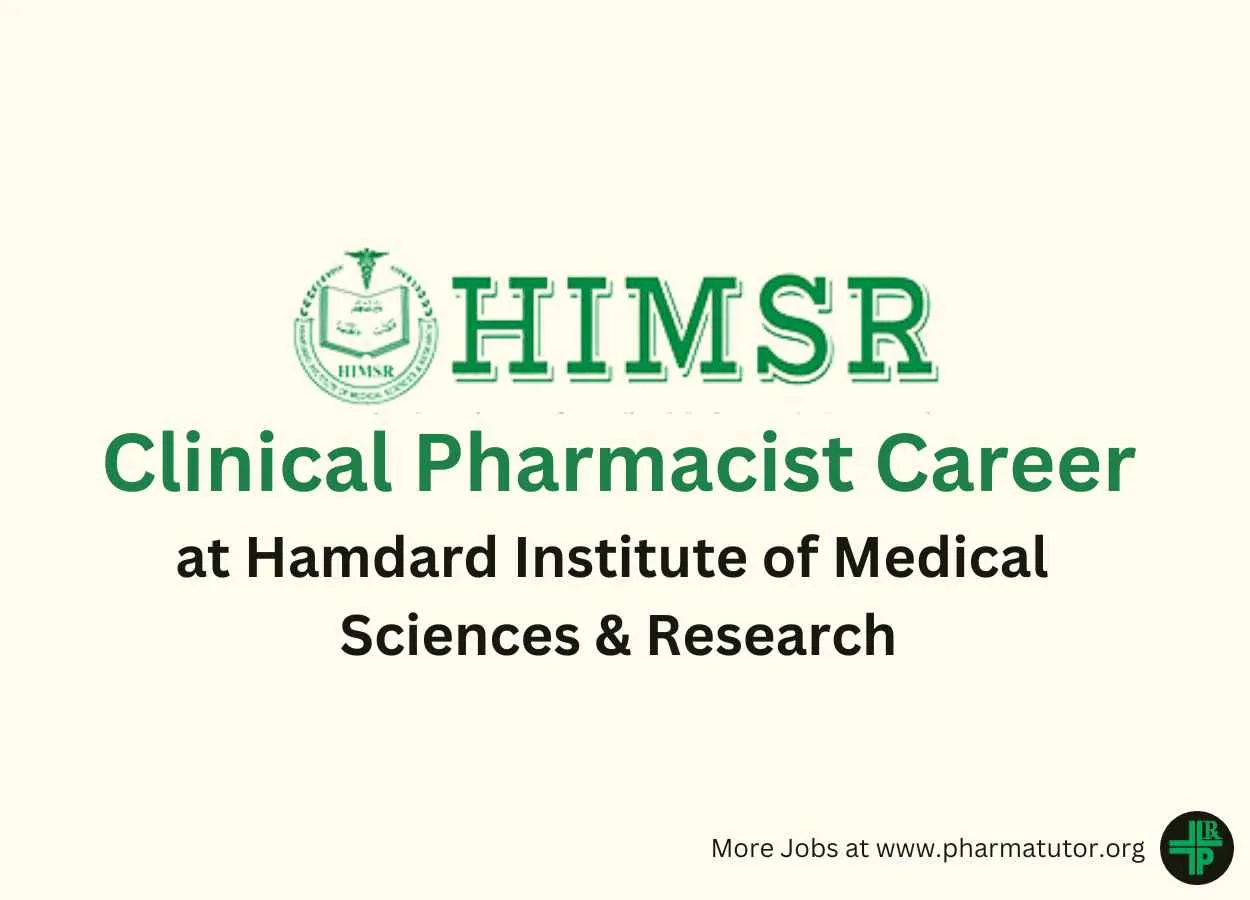 Career for Clinical Pharmacist at Hamdard Institute of Medical Sciences & Research