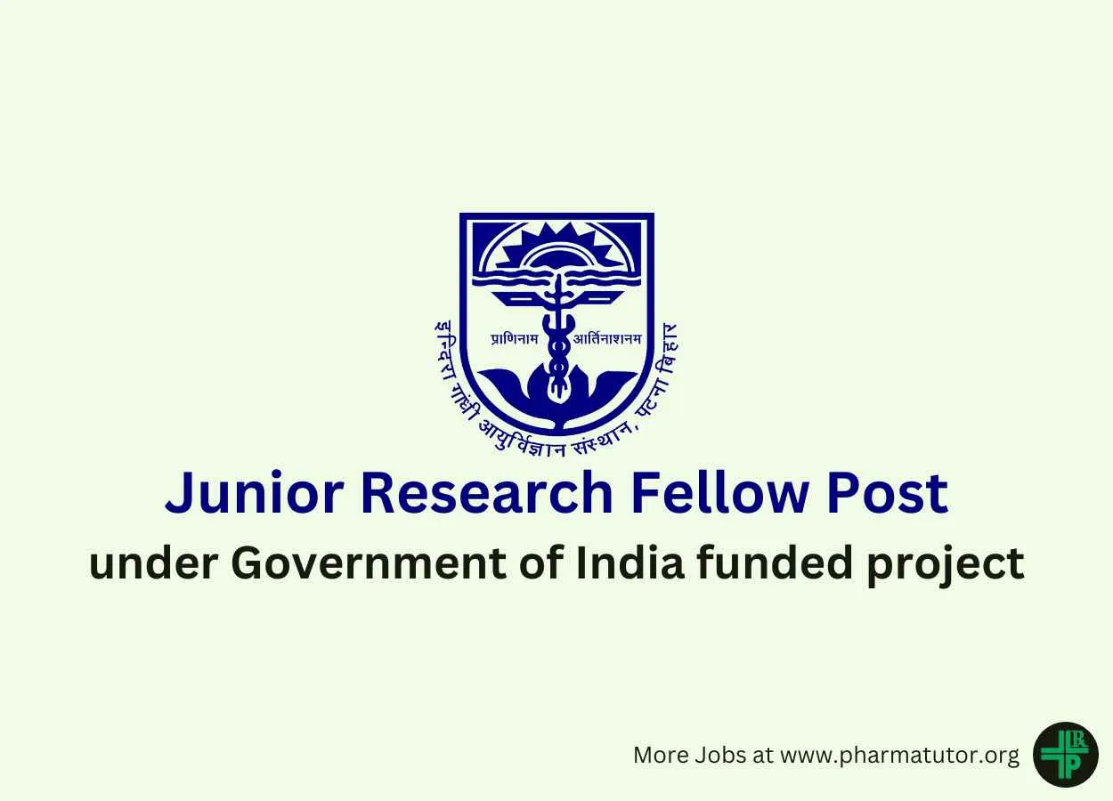 Vacancy for Junior Research Fellow under Government of India funded project, IGIMS