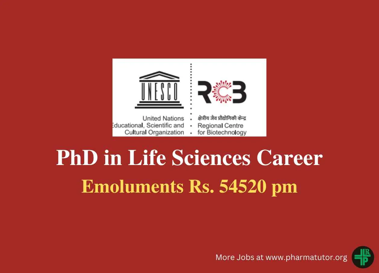 Job for PhD in Life Sciences at Regional Centre for Biotechnology