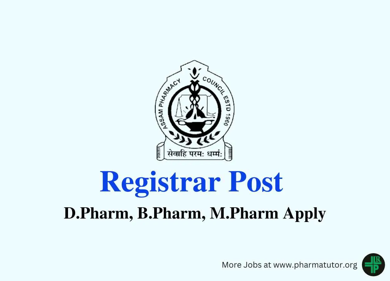 Online application are invited for post of Registrar at Assam Pharmacy Council