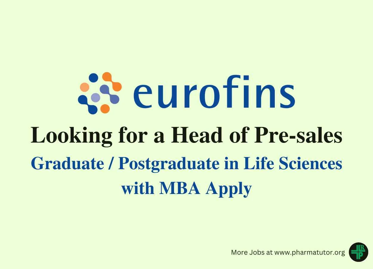 Eurofins Scientific looking for a Head of Pre-sales