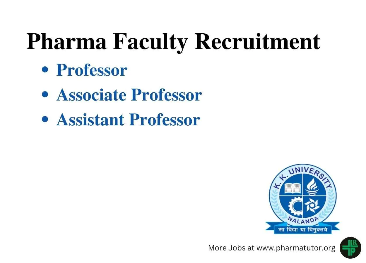 Job for Professor, Associate Professor, Assistant Professor at K. K. University